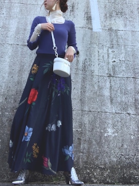 「シルバーシューズ」｜「アイテム（ブーティ）」を使った、amiさん（レディース・160cm）の春コーディネート