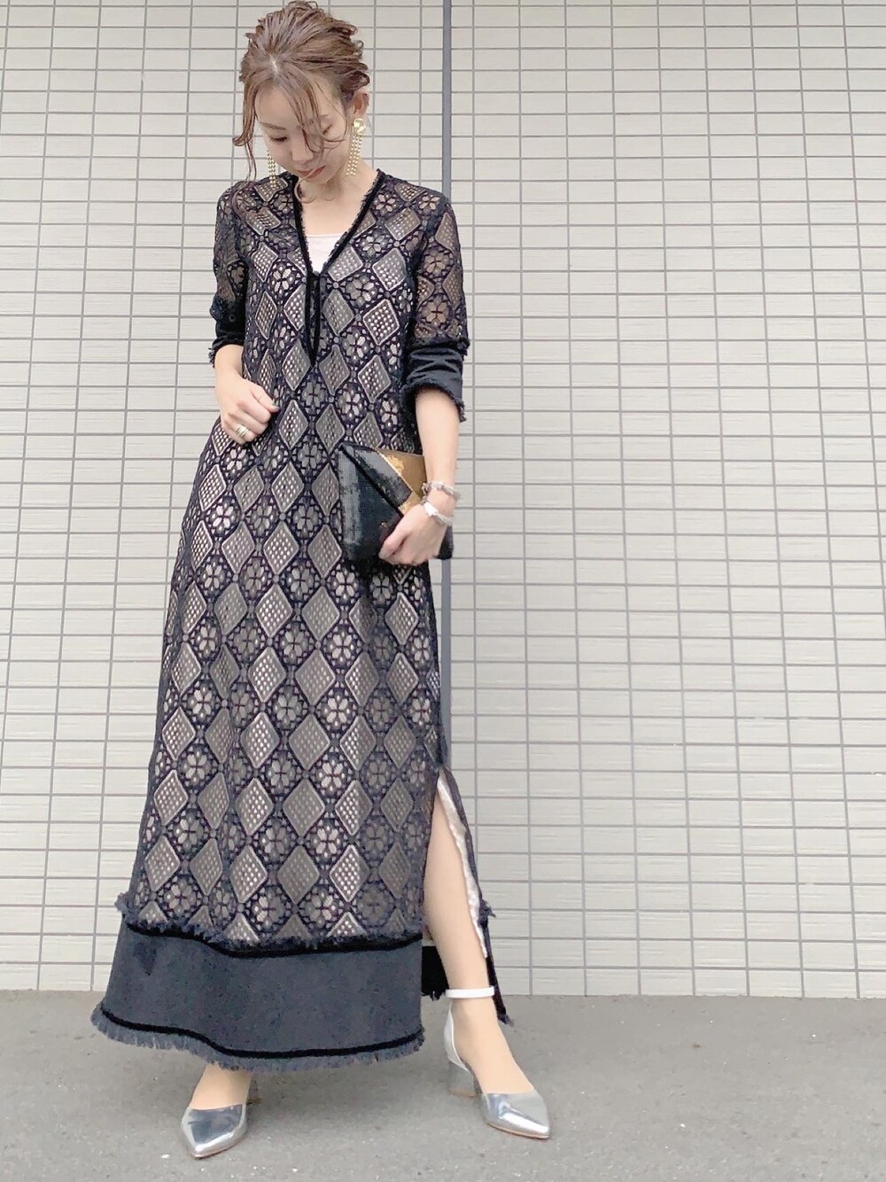 [louren]geometry lace dress