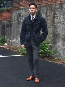 「BAKER（ベイカー）のアイテム」を使った、samさん（メンズ・177cm）の冬コーディネート