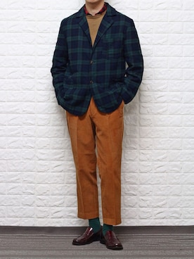 「BAKER（ベイカー）のアイテム」を使った、samさん（メンズ・177cm）の冬コーディネート