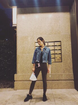 「Abercrombie&Fitch（アバークロンビーアンドフィッチ）のアイテム（チノパンツ）」を使った、Feliccciaさん（レディース・167cm）の春コーディネート