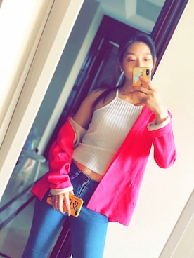 「Abercrombie&Fitch（アバークロンビーアンドフィッチ）のアイテム（タンクトップ）」を使った、Feliccciaさん（レディース・167cm）の夏コーディネート