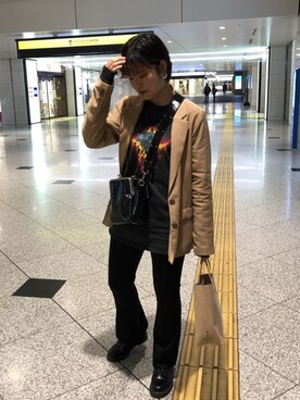 「FOREVER 21（フォーエバー トゥエンティーワン）のアイテム（ノーカラージャケット）」を使った、nichikaさん（レディース・164cm）の冬コーディネート