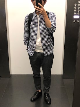 「NANO universe（ナノユニバース）のOGAWA ALLWEATHER TEE TYPE1（Tシャツ/カットソー）」を使った、makoさん（メンズ・164cm）の夏コーディネート