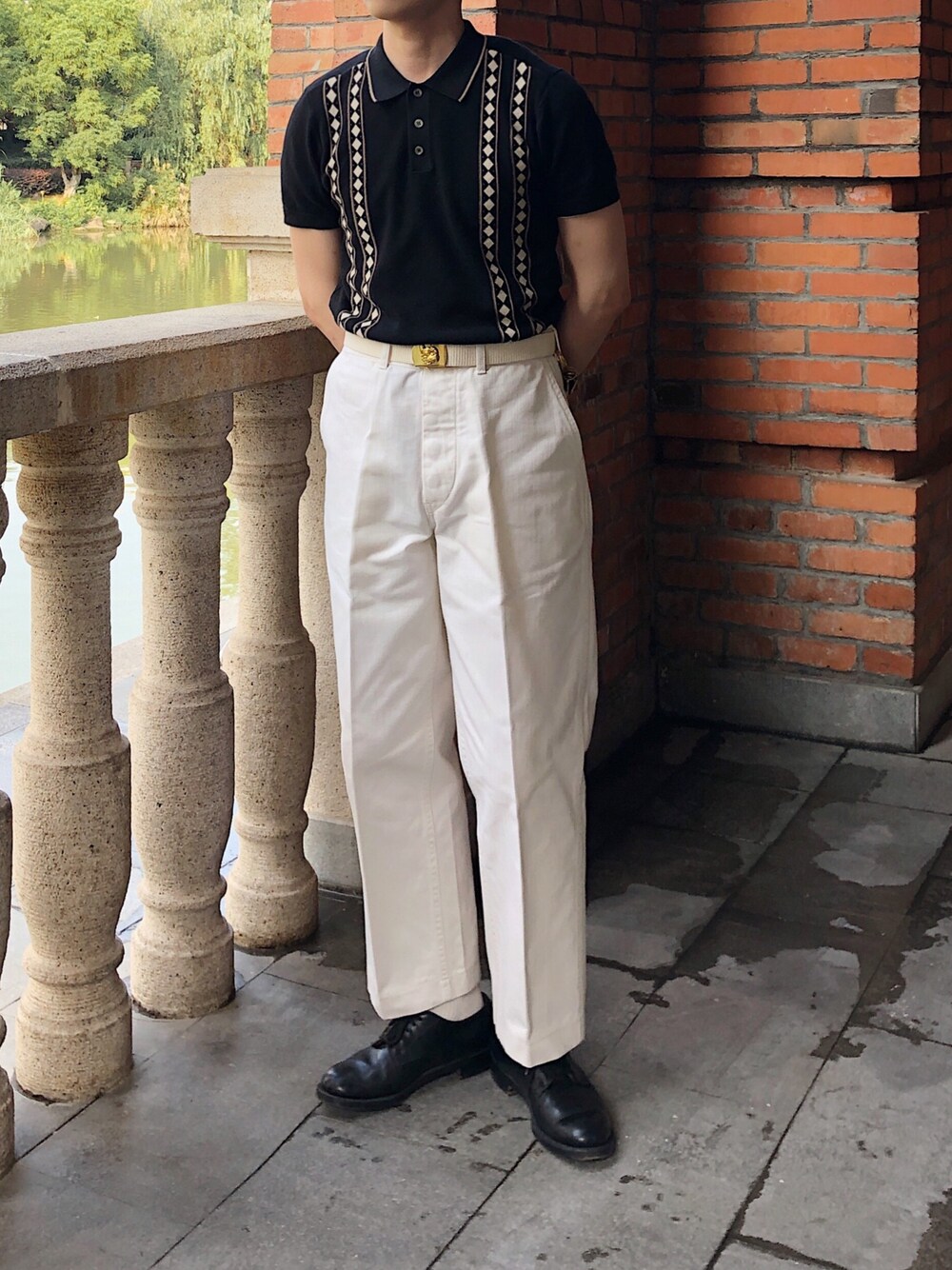 「At Last&Coのアイテム（ベルト、ホワイト系）」を使った、CoolKidsCantDieさん（メンズ・175cm）の夏コーディネートの1枚目の写真