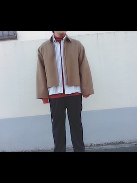 「yoke」｜「アイテム（ブルゾン）」を使った、りょさん（メンズ・170cm）の冬コーディネート