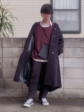 「my beautiful landlet（マイビューティフルランドレット）のアイテム（スウェット）」を使った、りょさん（メンズ・170cm）の冬コーディネート