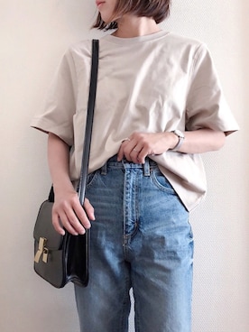 「ハイウエストストレートジーンズ」｜nm73さん（レディース・150cm）の夏コーディネート