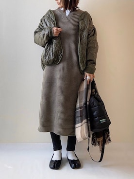 「aimoha（アイモハ）のアイテム（ブルゾン）」を使った、nm73さん（レディース・150cm）の冬コーディネート