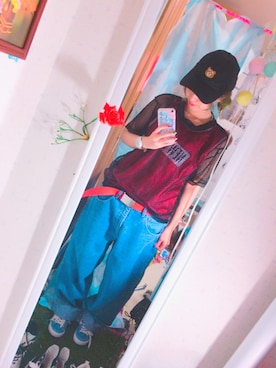 「BLUE WAY（ブルーウェイ）のアイテム（パンツ）」を使った、ゆっすぅ🐻さん（レディース・154cm）の夏コーディネート