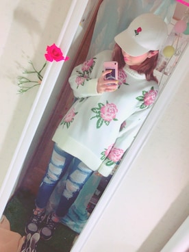 「EGOIST（エゴイスト）のアイテム（Tシャツ/カットソー）」を使った、ゆっすぅ🐻さん（レディース・154cm）の秋コーディネート