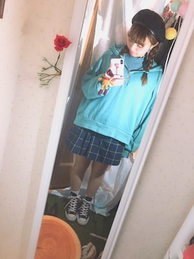 「2018マイベストコーデ」｜「アイテム（ハンチング/ベレー帽）」を使った、ゆっすぅ🐻さん（レディース・154cm）の冬コーディネート
