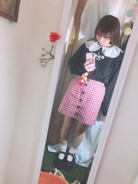 「WC（ダブル シー）のアイテム（スウェット）」を使った、ゆっすぅ🐻さん（レディース・154cm）の冬コーディネート