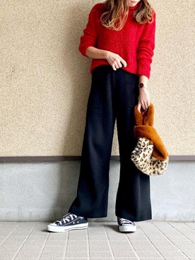 「Daniel Wellington（ダニエルウェリントン）の販売終了クラシックペティット アッシュフィールド32mm（アナログ腕時計）」を使った、MAYU.HASさん（レディース・157cm）の秋コーディネート