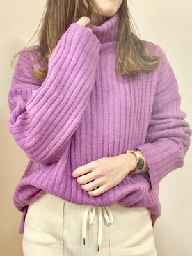 「Daniel Wellington（ダニエルウェリントン）の販売終了クラシックペティット アッシュフィールド32mm（アナログ腕時計）」を使った、MAYU.HASさん（レディース・157cm）の冬コーディネート