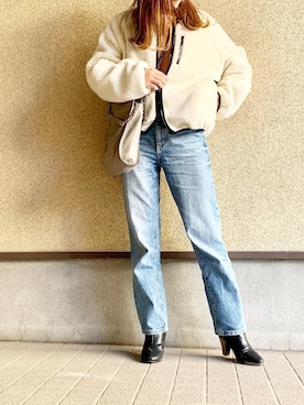 「アイテム（ブルゾン）」を使った、MAYU.HASさん（レディース・157cm・30代）の冬コーディネート
