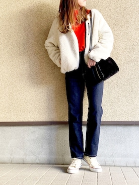 「アイテム（ブルゾン）」を使った、MAYU.HASさん（レディース・157cm・30代）の冬コーディネート