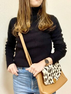 「Daniel Wellington（ダニエルウェリントン）の販売終了クラシックペティット アッシュフィールド32mm（アナログ腕時計）」を使った、MAYU.HASさん（レディース・157cm）の冬コーディネート