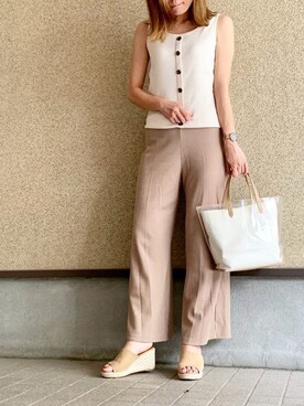 「Daniel Wellington（ダニエルウェリントン）の販売終了クラシックペティット アッシュフィールド32mm（アナログ腕時計）」を使った、MAYU.HASさん（レディース・157cm）の夏コーディネート