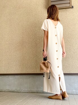 「Daniel Wellington（ダニエルウェリントン）の販売終了クラシックペティット アッシュフィールド32mm（アナログ腕時計）」を使った、MAYU.HASさん（レディース・157cm）の夏コーディネート