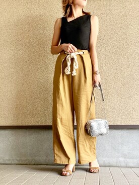 「Daniel Wellington（ダニエルウェリントン）の販売終了クラシックペティット アッシュフィールド32mm（アナログ腕時計）」を使った、MAYU.HASさん（レディース・157cm）の夏コーディネート