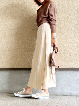 「Daniel Wellington（ダニエルウェリントン）の販売終了クラシックペティット アッシュフィールド32mm（アナログ腕時計）」を使った、MAYU.HASさん（レディース・157cm）の秋コーディネート