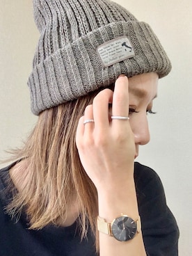 「Daniel Wellington（ダニエルウェリントン）の販売終了クラシックペティット アッシュフィールド32mm（アナログ腕時計）」を使った、MAYU.HASさん（レディース・157cm）の秋コーディネート