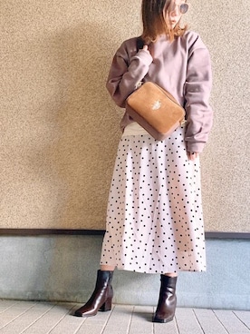 「アイテム（スウェット）」を使った、MAYU.HASさん（レディース・157cm・30代）の冬コーディネート