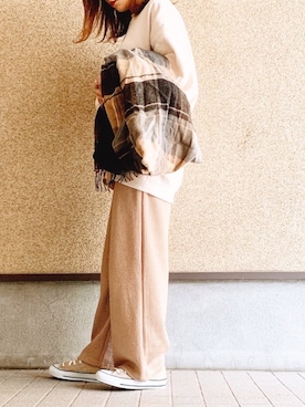 「アイテム（スウェット）」を使った、MAYU.HASさん（レディース・157cm・30代）の冬コーディネート