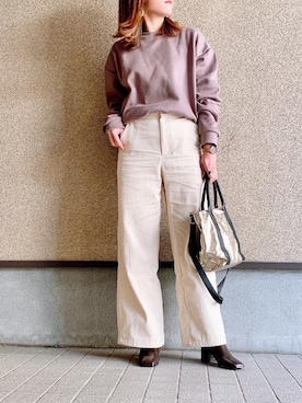 「アイテム（スウェット）」を使った、MAYU.HASさん（レディース・157cm・30代）の冬コーディネート