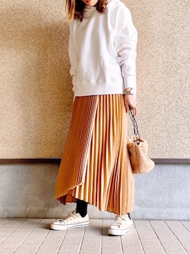 「rectangle（レクタングル）のアイテム（スカート）」を使った、MAYU.HASさん（レディース・157cm）の冬コーディネート