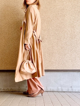 「Roomy's（ルーミーズ）のアイテム（トレンチコート）」を使った、MAYU.HASさん（レディース・157cm）の春コーディネート