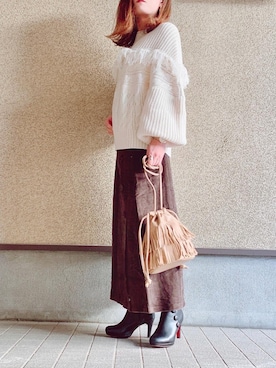 MAYU.HASさん（レディース・157cm）の冬コーディネート