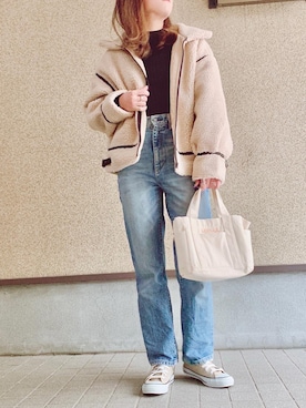 「アイテム（ブルゾン）」を使った、MAYU.HASさん（レディース・157cm・30代）の冬コーディネート
