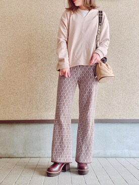 「アイテム（スウェット）」を使った、MAYU.HASさん（レディース・157cm・30代）の春コーディネート
