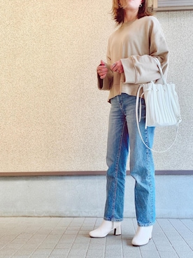 「アイテム（スウェット）」を使った、MAYU.HASさん（レディース・157cm・30代）の春コーディネート