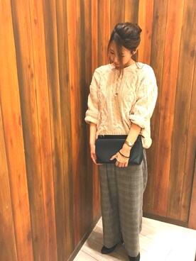 「ゆるニット」｜「アイテム（ブーティ）」を使った、浜北まおさん（レディース・167cm）の秋コーディネート