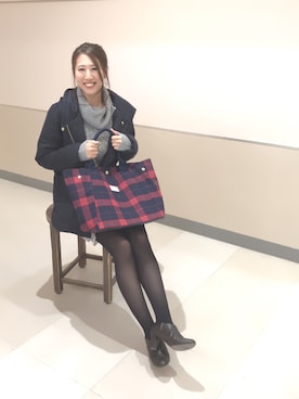 「秋冬」｜「アイテム（チュニック）」を使った、浜北まおさん（レディース・167cm）の冬コーディネート