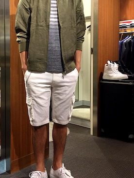 「アイテム（MA-1）」を使った、isao nowadaさん（メンズ・172cm）の春コーディネート