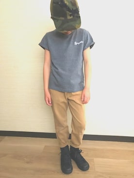 「about a LUCA（アバウト　ア　ルカ）のアイテム」を使った、NONSUKEさん（キッズ・130cm）の春コーディネート