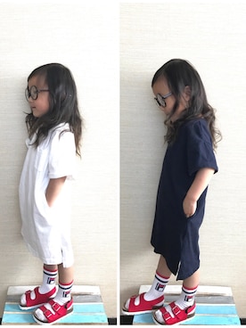 「READY MADES（レディーメイド）のアイテム」を使った、NONSUKEさん（キッズ・90cm）の春コーディネート