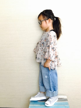「こども ビームス（コドモビームス）のアイテム（スリッポン）」を使った、NONSUKEさん（キッズ・90cm）の春コーディネート
