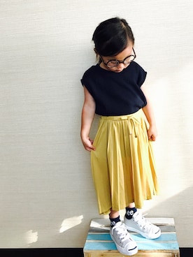 「こども ビームス（コドモビームス）のアイテム（スリッポン）」を使った、NONSUKEさん（キッズ・90cm）の春コーディネート