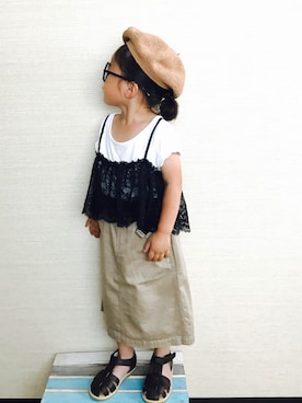 「BNT（ビーエヌティー　　）のアイテム」を使った、NONSUKEさん（キッズ・90cm）の春コーディネート