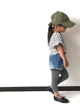 「amitie（アミティエ）のアイテム」を使った、NONSUKEさん（キッズ・100cm）の夏コーディネート