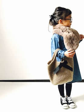 「RODE SKO（ロデスコ）のアイテム」を使った、NONSUKEさん（キッズ・100cm）の秋コーディネート