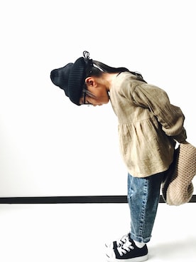 「RODE SKO（ロデスコ）のアイテム」を使った、NONSUKEさん（キッズ・100cm）の秋コーディネート