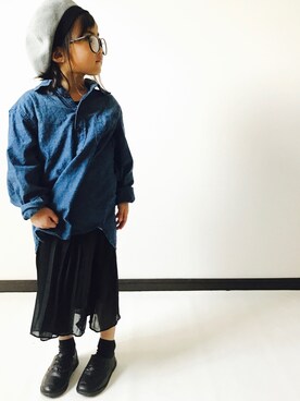 「koe（コエ）のアイテム（ハンチング/ベレー帽）」を使った、NONSUKEさん（キッズ・100cm）の冬コーディネート