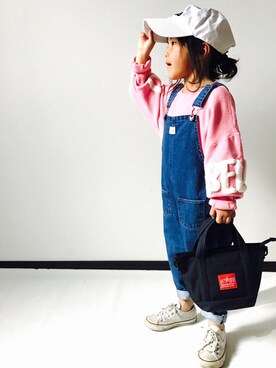 「オールスター」｜「アイテム（オールインワン・サロペット）」を使った、NONSUKEさん（キッズ・100cm）の冬コーディネート