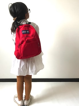 「赤リュック」｜NONSUKEさん（キッズ・100cm）の春コーディネート